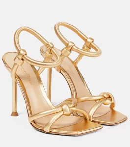 The Gianvito Rossi 
Juno metallic leather sandals
£650.00