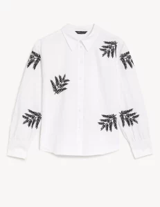 M&S Collection 
Linen Rich Embroidered Collared Shirt
£45.00