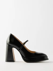 Souliers Martinez 
Casilda 90 patent-leather Mary Jane pumps
£410.00