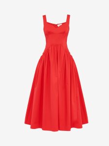Alexander McQueen
Women's Sweetheart Neckline Midi Dress in Lust Red
£ 1,590.00