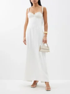 Clea
Lucinda embroidered-bustier woven maxi dress
Was £695 Now £208
