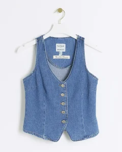 River Island
Blue Denim Button Up Waistcoat
£35.00