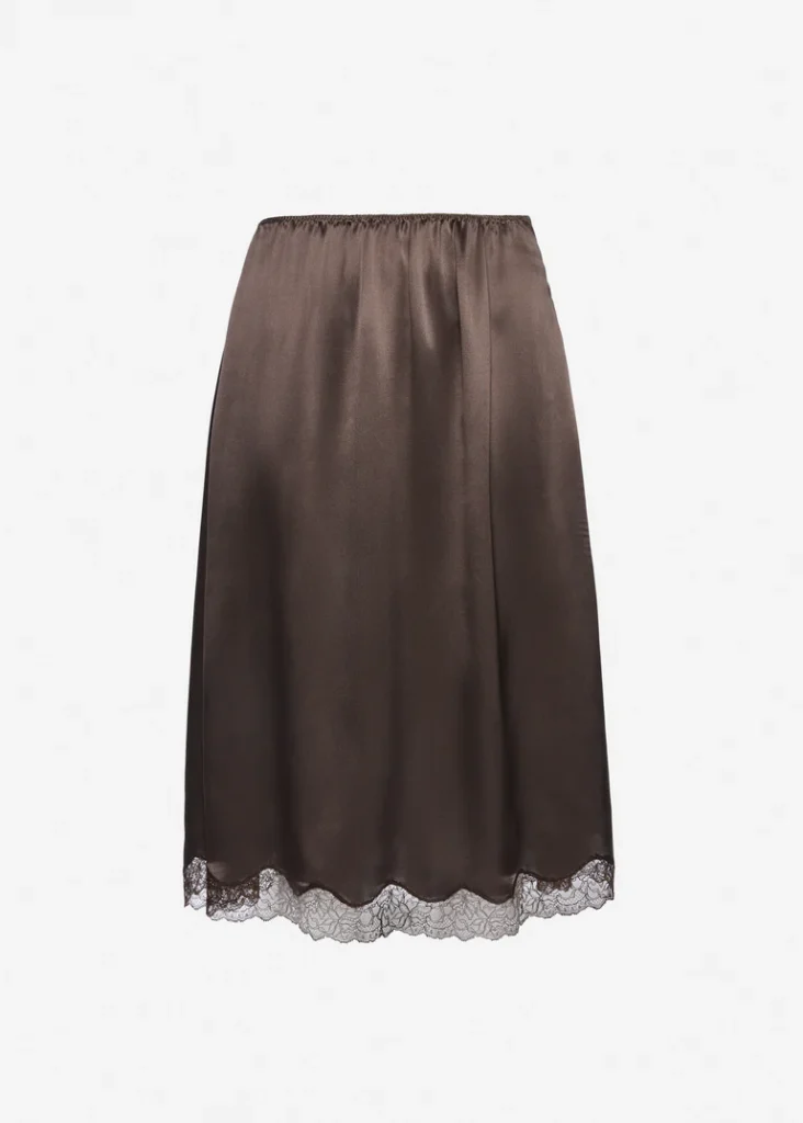 Magda Butrym
Silk lace-trim slip skirt in brown
£810.00 